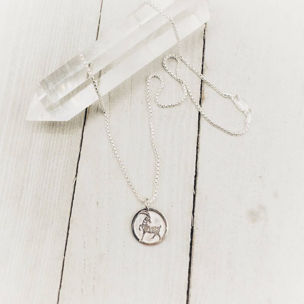 Chinese Zodiac Year of The Goat Pendant Necklace Sterling Silver